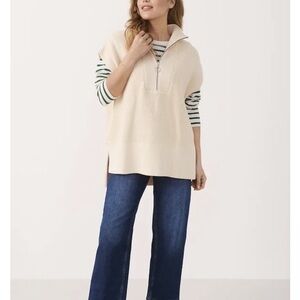 PART TWO Black Sleeveless Sweater Vest with Zipper